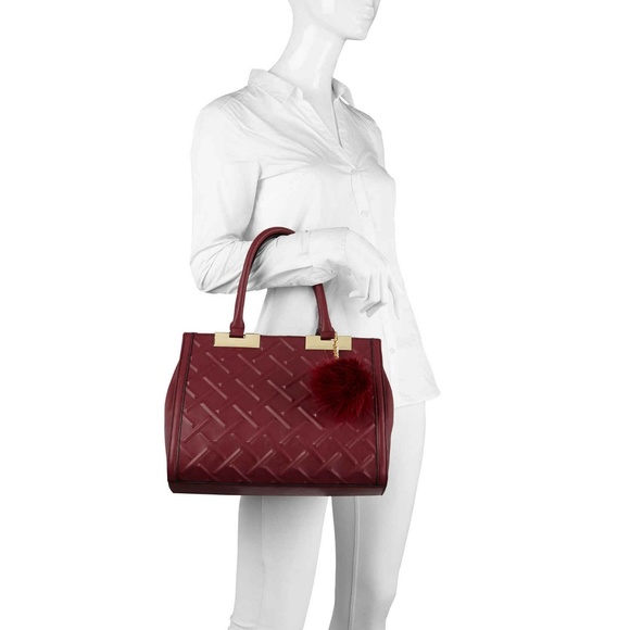 ALDO Satchel Handbag:Glossy Bordeaux, Size:M - Picture 4 of 6